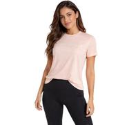 Spyder Womens Workout Tops - Lightweight Moisture Wicking Crewneck Short Sleeve Athletic Running & Workout Shirts for Women, Peach Blush, XL