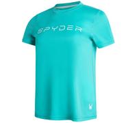 Spyder Womens Workout Tops - Lightweight Moisture Wicking Crewneck Short Sleeve Athletic Running & Workout Shirts for Women, Aquamarine, XL