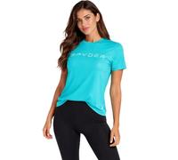 Spyder Women's Short Sleeve Active T-Shirt - UPF 50+ Lightweight Performance Jersey Tee with Scoop Neckline (Sizes: S-XL), Aquamarine, L