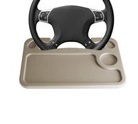 SPYKEY Car steering wheel table For JAGUAR XF F-Pace E-pace I-Pace X-Type XE XJ XK,Steering wheel computer desk Portable Auto Steering Wheel Tray with Cup Holder,A-Beige