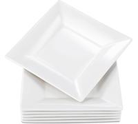 Spymero 6 PCS Appetizer Plates, 20cm, Square, White, Porcelain