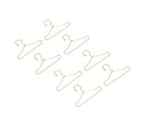 SPYMINNPOO 1:12 Scale Doll Clothes Hangers Miniature Gold Wire Hangers Set of 8 with Iron Material for DIY Crafts and Model Collecting