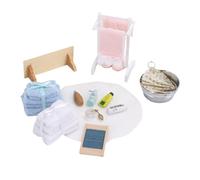 SPYMINNPOO 1:12 Scale Miniature Bathroom Set, Miniature Towel Rack Bucket Set for Room Boxes Model Houses Collectors