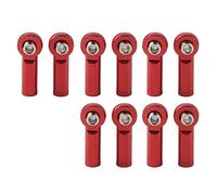 SPYMINNPOO 10Pcs Aluminium Alloy Push Rod Joint for 1/10 RC Car, with 5 Colors, Sturdy and Durable, Easy to Install, Suitable for RC Truck and Cart Model (Red)