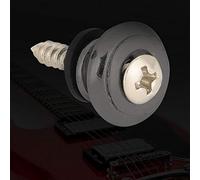 SPYMINNPOO 10Pcs Guitar Strap Lock Buttons, Metal Security Arrow Storage Case Straplocks End Pin with Screw for Ukulele Electric Bass (Black)