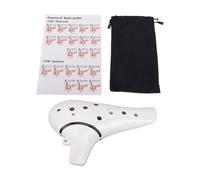 SPYMINNPOO 12 Hole Ocarina, Professional Ceramic Ocarina with Comfortable Grip, Rich Sound for Music Performance and Teaching (White)