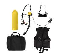 SPYMINNPOO 2L Mini Scuba Tank Diving Oxygen Cylinder Set with Goggles, Lightweight Underwater Breathing Equipment for Professional Diving (Yellow oxygen bottle)