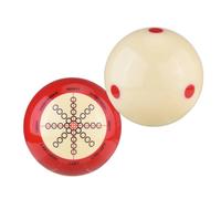 SPYMINNPOO 2pcs Billiards Cue Ball, Red White Resin Double Sided Pool Cue Ball Practice Training Tool for Beginners Advanced Players (1 Red Dot Cue Ball + 1 Training Cue Ball)