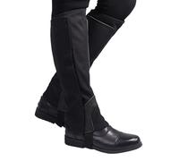 SPYMINNPOO 2PCS Equestrian Half Chap, 3D Cutting Leather Canvas Gaiter Slip on Stirrup Strap for Horse Riding Training (XL)