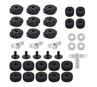 SPYMINNPOO 36 Pcs Cymbal Replacement Parts, Drum Accessories Kit with Wing Nuts Felt Washers Drum Key Plastic Sleeves, for Secure Locking Noise Reduction Easy Installation