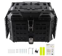 SPYMINNPOO 45L Aluminum Alloy Motorcycle Tail Box, Durable Storage Solution with Foldable Cargo Case for Touring and Commuting