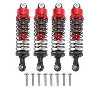 SPYMINNPOO 4PCS 75mm RC Car Shock Absorbers, Metal Dampers Set with Hydraulic Oil Pressure Damping System for 1/10 Cars (Red)