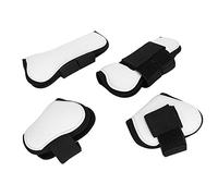 SPYMINNPOO 4PCS White PU Horse Leg Boot Wrap Protector for Jumping Obstacles, Lightweight Riding Equipment