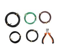 SPYMINNPOO 5 Roll Bonsai Wire, 1.0mm 1.5mm 2.0mm Size Training Wire Cutter Set Bonsai Tools with Cutter for Indoor Garden DIY
