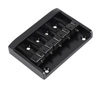 SPYMINNPOO 5 String Electric Bass Bridge, Smooth Surface, Hard to Break, Delicate Workmanship for Professional Bass Players, Black/Silver Metal (Black)