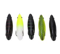 SPYMINNPOO 5Pcs Fishing Lure, Soft Bait Artificial with Lifelike 3D Eyes and Extra Large Hook, for Rivers Lakes Ponds Fishing Accessories