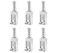 SPYMINNPOO 6PCS Single Locking E -Gestrie Bridge Sättel Zinklegung Material with Screws and Feathers, Improvement of the Tone and Sustain, Suitable for Guitar Enthusiasts, Black (Silver)