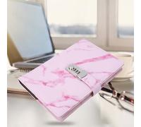 SPYMINNPOO A5 PU Leather Password Lock Notepad Diary Book for Office School Supplies, Marbled Cover Cream-Colored Paper, 100 Sheets for Work Meetings, Travel, Green (Pink-Marble Code Book)