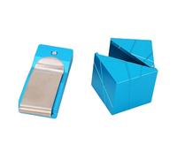 SPYMINNPOO Aluminum Alloy Pool Cue Chalk Box, Convenient Back Clamp, Secure Holder for Quick Access, Ideal for Players Using Standard Chalks (Blue)