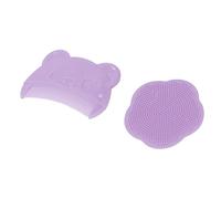 SPYMINNPOO Baby Soft Sensory Silicone Bath Brush Set with Soft Tooth Comb, Easy to Clean Baby Scalp Cleaning Brush, Suitable for Newborns (Purple)