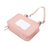 SPYMINNPOO Baby Wipes Dispenser, PU Leather Travel Wipes Case Infant Stroller Wet Wipes Pouch for Outdoor Camping, Hiking (Pink)