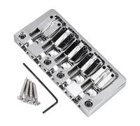 SPYMINNPOO Bass Bridge, Flip Top Design with Locking Screws for String Stability, Lightweight Metal Material for Better Tone and Resonance (Silver)