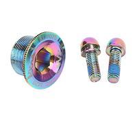 SPYMINNPOO Bike Crank Screw, Kit, Aluminum Alloy Crank Cover Caps Electroplating with Stem Screws for M20 Road Bike BB Central Axes Cycling Bicycles And Spare Parts