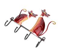 SPYMINNPOO Cat Shape Multifunctional Wall Hook Rack for Towel Coat Hat Key, Vintage Home Office Decor for Bedroom Kitchen Garden, Durable Iron Material 7.9x6.9x1.2in, Black