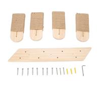 SPYMINNPOO Cat Wall Climbers, Space Saving Fun Stable Wall Mounted Four Step Cat Climbing Stairway with Hemp Rope for Home Kitten Platform Furniture