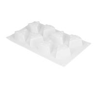 SPYMINNPOO Cheese Cake Silicone Mold Non-Stick for DIY Baking Mousse Chocolate Dessert 8-Cavity Cheese Shape for Home Kitchen White 11.4x6.7x1.2in