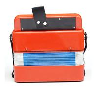 SPYMINNPOO Children Accordion Musical Instrument 2 Bass 7 Keys for Kids Infant Ability Development for Music Room Practice and Stage Performance Plastic Material (Red)