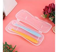 SPYMINNPOO Children's Silicone Spoons with Rapid Heat Dissipation, Size for Babies Over 4 Months (Yellow Blue)