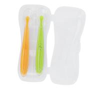 SPYMINNPOO Children's Silicone Spoons with Rapid Heat Dissipation, Size for Babies Over 4 Months (Yellow+Green)
