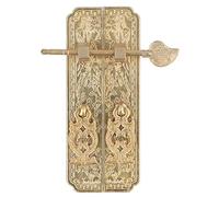 SPYMINNPOO Chinese Brass Cabinet Handles Durable Retro Botanical Cabinet Faceplate for Dressers, Easy Installation for Kitchen and Bedroom Decor