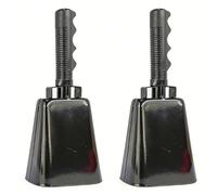 SPYMINNPOO Cowbell, Cow Bell Ergonomic Handle Design and Clear Resonant Sound for Sporting Events Football Games and Outdoor Gatherings (1 Pair Black)