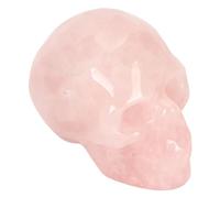 SPYMINNPOO Crystal Skull Head Hand Carved Polished Miniature Skulls for Meditation Relaxing, Halloween Decor, 2.1" Healing Stones Skull for Office Desk (Pink)
