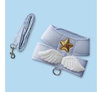 SPYMINNPOO Cute Anti Breakaway Cat Vest Harness Leash for Kitten, Adjustable Lightweight Angel Wings Cat Harness Leash for Daily Walks, Soft Cloth Material (XXL (4-6kg / 8.8-13.2lb))