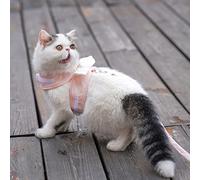 SPYMINNPOO Cute Anti Breakaway Cat Vest Harness Leash for Kitten, Adjustable Lightweight Angel Wings Cat Harness Leash for Daily Walks, Soft Cloth Material (XXL (4-6kg / 8.8-13.2lb))