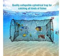 SPYMINNPOO Cylindrical Fish Trap Cage for, Shrimps, for Catching All Kinds of Aquatic Creatures, Ideal for Fishing Enthusiasts, (Diameter 25cm)