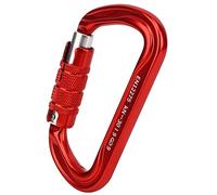 SPYMINNPOO, D Type Three Section Safety Buckle Hook Lock with Anti Skid Design and Smooth Surface, for Mountaineering Rock Rescue Engineering Protection (Red)