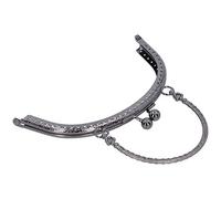 SPYMINNPOO DIY Retro Semicircle Purse Clasp Frame Durable Metal Bag Lock for Handbag Making 6.5in with Elegant Decoration, for DIY Storage Bag (Gun B01-028-00508)