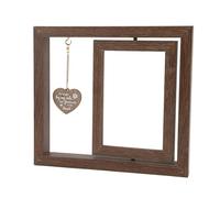 SPYMINNPOO Dog Rotating Wooden Photo Frame Exquisite Handcrafted Heart Pendant Home Gathering Wedding Decor Display Solid Wood for Cat Memorial 9.13 X 8.27 X 1.18in