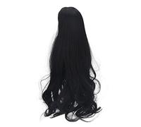 SPYMINNPOO Doll Hair Wig Beautiful Long Curly Replacement Wig for 1/3 Doll Natural Black 8-9in for DIY Accessories