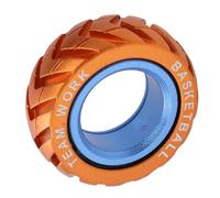 SPYMINNPOO Double Color Metal Ratchet Sliding Ring for Haptic Stress Relief for Anxiety ADD Autism ADHD, Aluminum Alloy Fingertip Toy for Waiting (Orange)