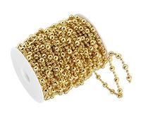 SPYMINNPOO Faux Pearl Bead String Shiny Decoration for DIY Wedding Christmas Tree 20m String Gold or Silver for Exhibition (#1)