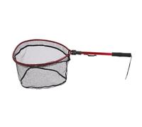 SPYMINNPOO Floating Fishing Net, Fish Landing Net with Aluminum Alloy Handle and Knot Free Mesh, for Safe Catch Release in and Salt Water (Red)