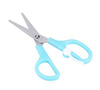 SPYMINNPOO Food Scissors, Kids Safety Kitchen Shears for Vegetables Meat Noodles with Ceramic Blades Handle and Protection Cover (Blue)