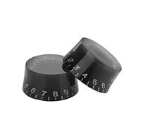 SPYMINNPOO Guitar Knobs As a Replacement for Electric Guitars - Robust and Durable, Colored Scales - 4 Pieces for Sale (Black Panel White Letters)