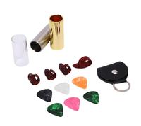 SPYMINNPOO Guitar Slide Pick Set, 3 Slides 4 Finger Picks 6 Thumb Pickes with Holder Storage Bag for Guitars Bass Banjo Ukulele