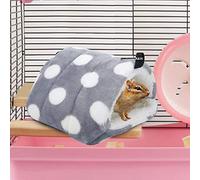 SPYMINNPOO Hamster Warm Hammock Hanging Bed for Small Pets, Soft and Comfortable House Accessory for Small Animals, Gray Big Dot Flannel Shu Velveteen Material, 4, XS-L (S)